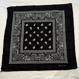 Black and White Paisley Bandana